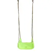 Green swing seat with the back and front bar removed, a flat seat for stage 3