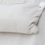 Large White Canvas Hammock with Dark Spreader Bar and Pillow