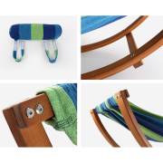 Kids Blue Wooden Rocking Free Standing Hammock