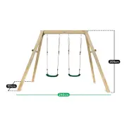Swing set dimensions: 240cm wide, 151cm deep, 205cm tall