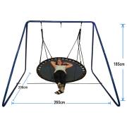 150cm Black Nest Swing with Blue Swing Set Stand