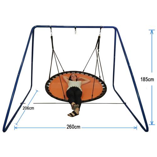 150cm Orange Nest Swing with Blue Swing Set Stand