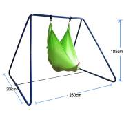 Green Nylon Wrap Swing with Blue Swing Set Stand