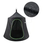 Close-up of water beading on the black cocoon fabric