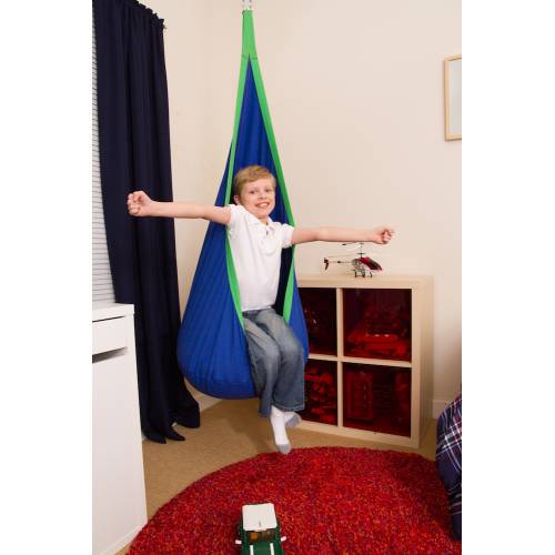 Blue And Green Kids Sensory Swing Pod Chair - Heavenly Hammocks Blue And Green Kids Sensory Swing Pod Chair - Heavenly Hammocks
