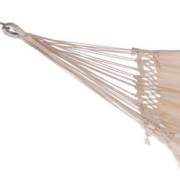 Large Beige Canvas Crochet Hammock with Tassels