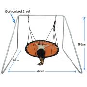 150cm Orange Nest Swing with Galvanised Swing Set Stand