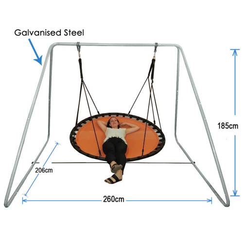 150cm Orange Nest Swing with Galvanised Swing Set Stand