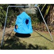 Blue Hangout Hanging Nest with Swing Set Stand (Galvanised)