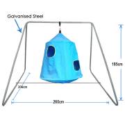 Blue Hangout with Galvanised Swing Set Stand