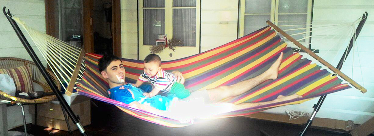 Large Bright Multi Coloured Canvas Hammock With Spreader Bar Heavenly