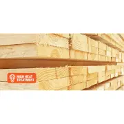 Stacked sawn timber with a High Heat Treatment label