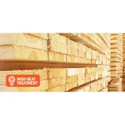 Stacked sawn timber with a High Heat Treatment label