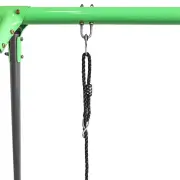 Swing hanger and rope loop under the green top bar