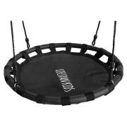 Black padded nest swing on its ropes