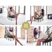 Round Macrame Hammock Chair Dark Gray