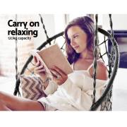 Round Macrame Hammock Chair Dark Gray
