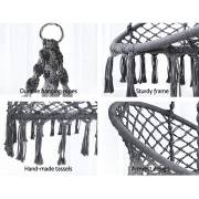 Round Macrame Hammock Chair Dark Gray