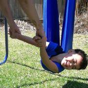 Medium Blue Nylon Wrap Swing with Medium Swing Set Stand