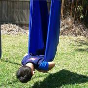 Medium Blue Nylon Wrap Swing with Medium Swing Set Stand
