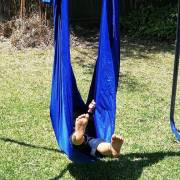 Medium Blue Nylon Wrap Swing with Medium Swing Set Stand