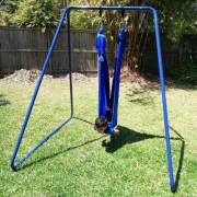 Medium Blue Nylon Wrap Swing with Medium Swing Set Stand