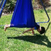 Medium Blue Nylon Wrap Swing with Medium Swing Set Stand