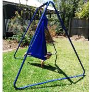 Medium Blue Nylon Wrap Swing with Medium Swing Set Stand