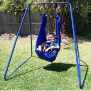 Medium Blue Nylon Wrap Swing with Medium Swing Set Stand