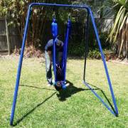 Medium Blue Nylon Wrap Swing with Medium Swing Set Stand
