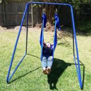 Medium Blue Nylon Wrap Swing with Medium Swing Set Stand