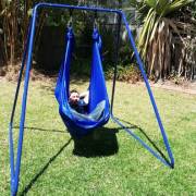 Medium Blue Nylon Wrap Swing with Medium Swing Set Stand
