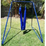 Medium Blue Nylon Wrap Swing with Medium Swing Set Stand