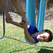 Medium Teal Nylon Wrap Swing with Medium Swing Set Stand