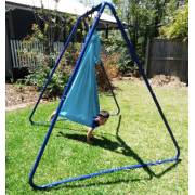 Medium Teal Nylon Wrap Swing with Medium Swing Set Stand