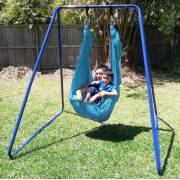 Medium Teal Nylon Wrap Swing with Medium Swing Set Stand