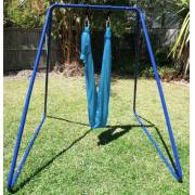 Medium Teal Nylon Wrap Swing with Medium Swing Set Stand