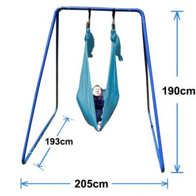 Medium Teal Nylon Wrap Swing with Medium Swing Set Stand