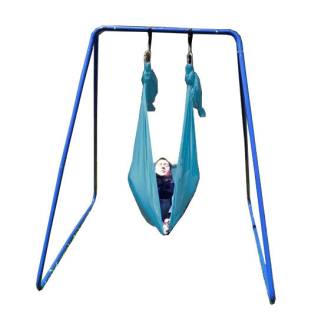 Medium Teal Nylon Wrap Swing with Medium Swing Set Stand