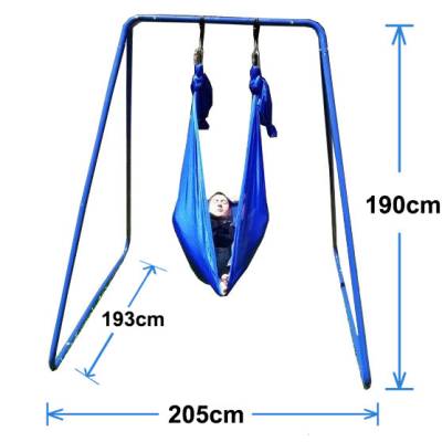 Medium Blue Nylon Wrap Swing with Medium Swing Set Stand