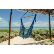 X Large Mexican Hammock Chair: Blue Cotton