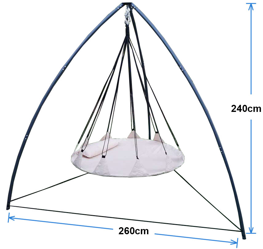 150cm Beige Open Hangout with Curved Tripod Stand