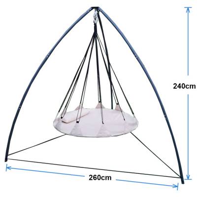 150cm Beige Open Hangout with Curved Tripod Stand
