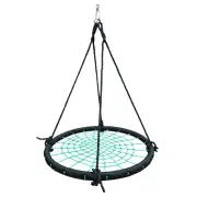 The 120cm black and green spider web swing on its own, on white