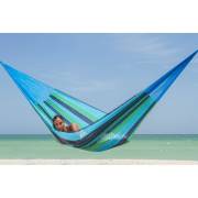 Queen Size Mixed Blues Cotton Mexican Hammock