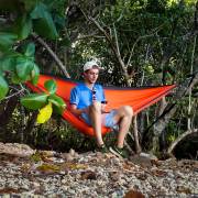 Large Orange and Black Parachute Hammock