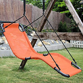 165cm Orange Textilene Lounge Swing Heavenly Hammocks