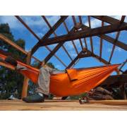 Orange and Black Parachute Hammock in House
