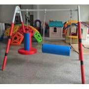 Padded Sensory Swing Stand with Bolster Swing and Flexion Disc