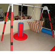 Padded Sensory Swing Stand with Bolster Swing and Flexion Disc